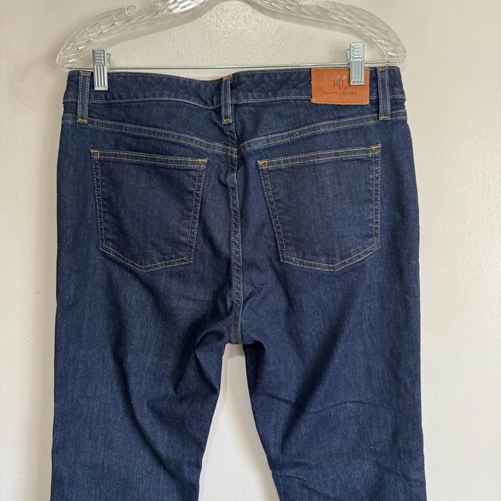 Lauren Ralph Lauren Dark Wash Jeans Denim Straight Leg Size 12 Petite 29” inseam - Picture 5 of 14